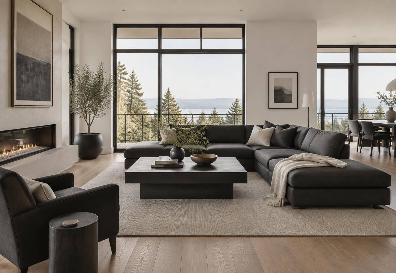 Interior ruang keluarga mewah modern